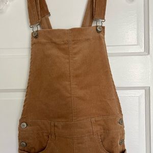 Corduroy brown/tan overall dress